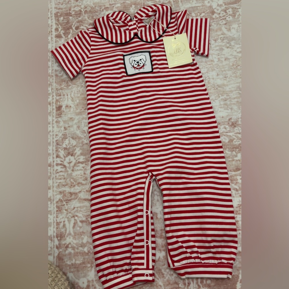 Charming Red and White Striped Kids Bodysuit